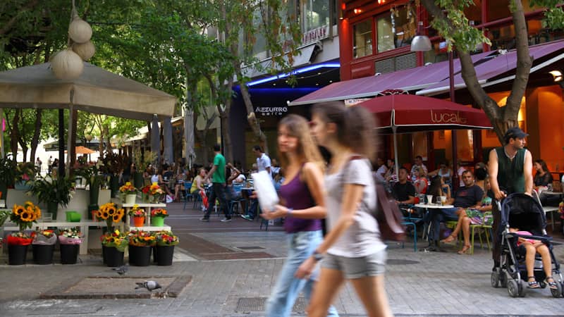 Street life in Kolonaki neighbourhood in Athens